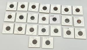 lot 125 image: 23 Indian Head Pennies 1886-1908 Complete Order