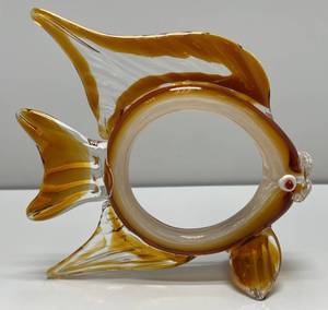 lot 127 image: Vintage MURANO Hand Blown Angel Fish 7 34 x 8 12