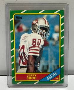 lot 225 image: Jerry Rice Rookie Card In Double Sleeved ready for grading