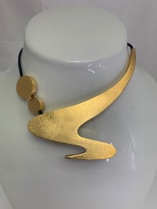 lot 60 image: Retro Vintage 80s Signed LEE WOLFE Modernist Geometric Necklace #2