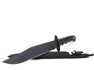 lot 31 image: Unused LARGE Black on Black Fixed Blade Hunting Knife