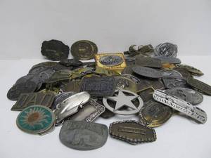 lot 109 image: HUGE Lot of Vintage etc Belt Buckles