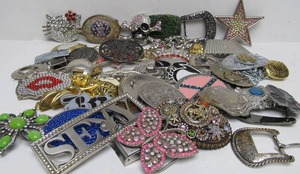 lot 112 image: HUGE Lot of Assorted Fancy Belt Buckles 