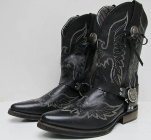 lot 117 image: Brand New Mens DINGO CowboyBiker Boots - Black Size 12D