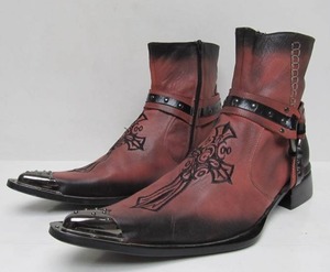 lot 118 image: Like-New Mens FIESSO by Aurelio Garcia Boots - Reddish Brown wBlack Trim Size 12