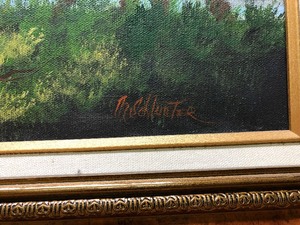 lot 150 image: Framed Signed Original Oil on Canvas Painting by MN Artist Mildred Schlueter - Forest Stream