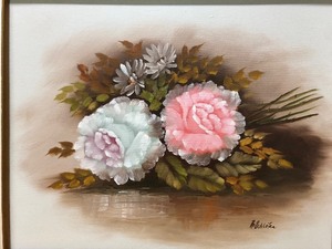 lot 162 image: Framed Signed Original Oil on Canvas Painting by MN Artist Mildred Schlueter - PeoniesDaisies
