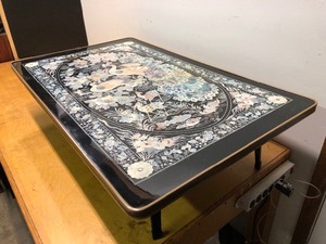 lot 164 image: Large Vintage Folding Oriental Knee Table wOrnate Design