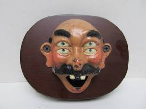 lot 123 image: Original 1930s Cast Iron Wall Mount Bottle Opener - 4-Eyes