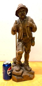 lot 187 image: LARGE Vintage German Hand Carved Wooden Figure