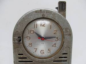 lot 261 image: Very Cool 1940s era Dime-A-Wake Hotel Coin-Op Alarm Clock