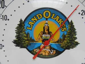 lot 267 image: Vintage Round LAND O LAKES Advertising Thermometer