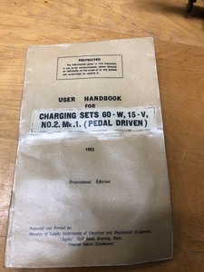 lot 224 image: Original 1950s US Military Pedal Driven Charging Sets