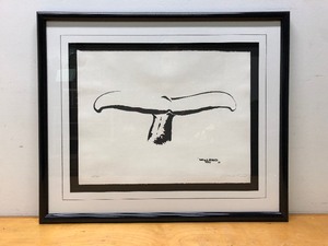 lot 246 image: Framed Signed Numbered WYLAND Offset Lithograph - Whale Tail