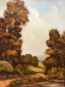 lot 332 image: Beautiful Original Trees Landscape Painting Signed