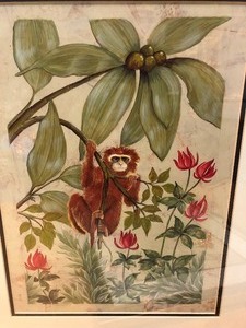 lot 340 image: Lot of 3 Matching Framed Prints wMonkeys