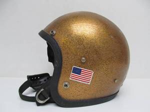 lot 278 image: Vintage 1970s Gold Flake Racing Helmet