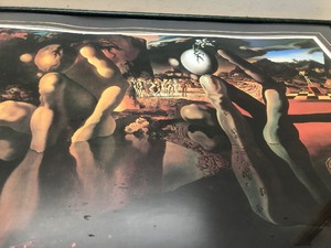 lot 370 image: Framed SALVADOR DALI Surrealist Print The Metamorphosis of Narcissus