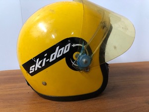 lot 393 image: Awesome Vintage Yellow SKI-DOO Snowmobile helmet wOriginal Box