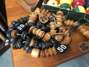 lot 396 image: Billiards  Pool Lot wBall Cue Rack Several Cues & More