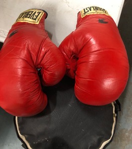 lot 402 image: Very nice EVERLAST Heavy Punching Body Bag & Boxing Gloves