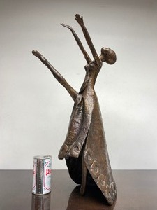 lot 1 image: Exceptional Large Vintage Bronze Sculpture of a Dancer by Austrian Sculptor Meta Mettig-Ellenberger