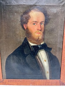 lot 4 image: Orig Antique Mid 19th Century Portrait of a Gentleman circa 1860s