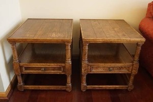 lot 7 image: (2) Carrolls St. Paul CENTURY Furniture of Distinction Matching One Drawer End-Table Side-Table(s)...