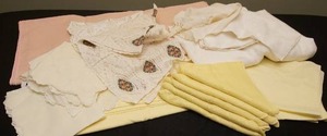 lot 37 image: Vintage Dresser Table-Top Linen Textile DeCor...