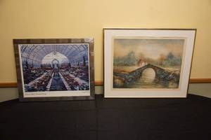 lot 41 image: Wall Art Framed Stone Bridge Farm House Signed and Numbered By Artist, Como Park Conservatory Framed Photo By Photographer Randy Libersky