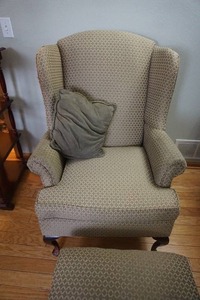 lot 85 image: The Furniture Lot...Occasional Statement Arm-Chair and Ottoman