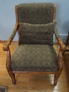 lot 87 image: The Furniture Lot...Occasional Statement Side Arm Chair wMatching Pillow