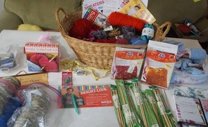 lot 98 image: Crafting CornerKnitting Crocheting Supplies