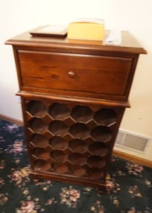 lot 102 image: Unique Portable Wine Bar Storage Cabinet