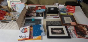 lot 125 image: Craft & Office...Portable Chart Board, Books, Resume Paper, Photo Paper, Envelope Punch Board, Star Trek Posters, Time Magazine Pope, Little Falls High School Class of 1942...