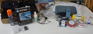 lot 144 image: The Bathroom Medicine Cabinet Closet...Hankscraft Nite-Lite Humidifier, Barber-In-A-Box,