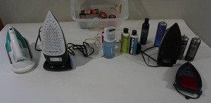 lot 174 image: Oreck Cordless Steam Iron TX 850 Cord Free w Swivel Power Base, PowerXL Cordless Iron and Steamer, Conair White Garment Steamer and More...