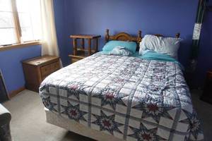 lot 210 image: Huntley Furniture By Thomasville Bedroom Set Including Headboard, Frame, Box Spring MattressBedding(optional), Night Stands and Table