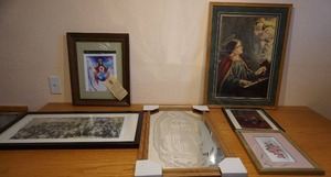 lot 247 image: Archangel Books & Gifts...RARE Jesus King of All Nations ImageFrame, St. Cecilia Cherub Angels Famed Print, Virgin Mary Virgen de Guadalupe Etched Mirror...