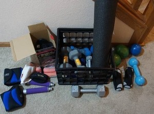 lot 261 image: Work-Out Weights, Dumbbells, Yoga Mat, Balls Etc...