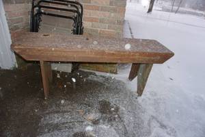 lot 319 image: Vintage Custom Wood Bench, Lounger Chair