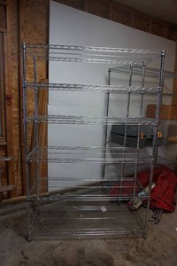 lot 326 image: Chrome Wire 6-Shelf Storage Rack