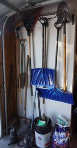 lot 362 image: Garage Shovels, Rakes, Etc.