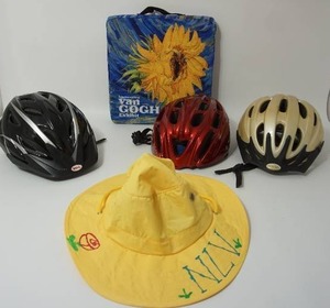lot 54 image: (3) Bicycle Helmets, Sun Cap...