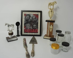 lot 58 image: Framed SQUAD Print, Horse Trophies Etc.