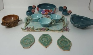lot 78 image: Collectible Hand-Crafted Pottery Tableware Signed By Sadie...