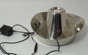 lot 93 image: Electric Seaside Stainless Pet Drinking Water Fountain...