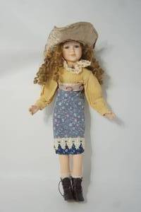 lot 97 image: Vintage Custom Made Porcelain Clothe Victorian Doll