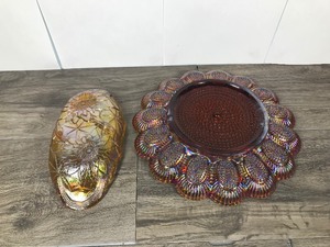 lot 48 image: 2 - Pieces of Collectible Carnival Glass