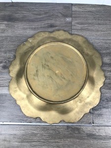 lot 55 image: Handpainted Decorative Plate Hand Painted 15.25 Gold and Roses